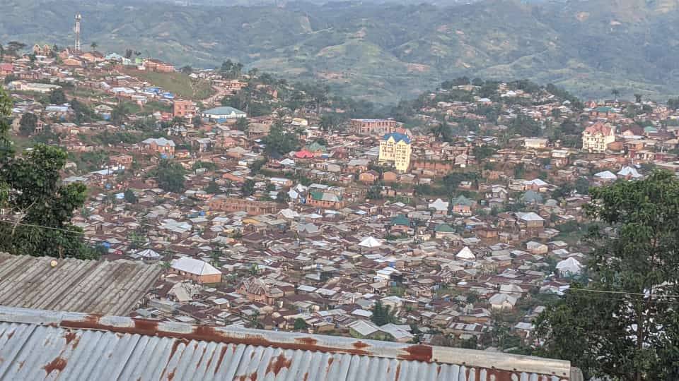 Vue aérienne de la ville de Bukavu