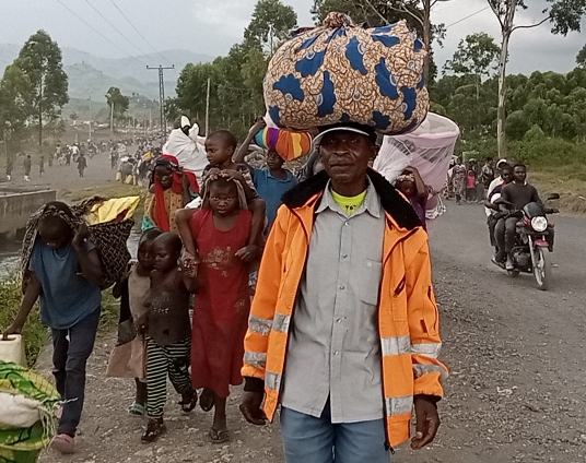 La population est en déplacement massif en fuite vers Masisi territoire