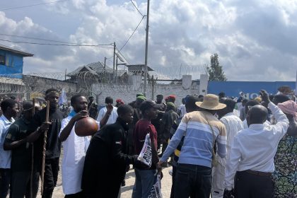 Les manifestants à la base de la MONUSCO a Goma