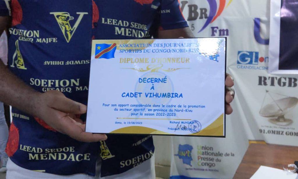 L'association des journalistes sportifs du Congo section du Nord-Kivu a honoré les sportifs qui se sont distingués la saison finissante dans certaines disciplines