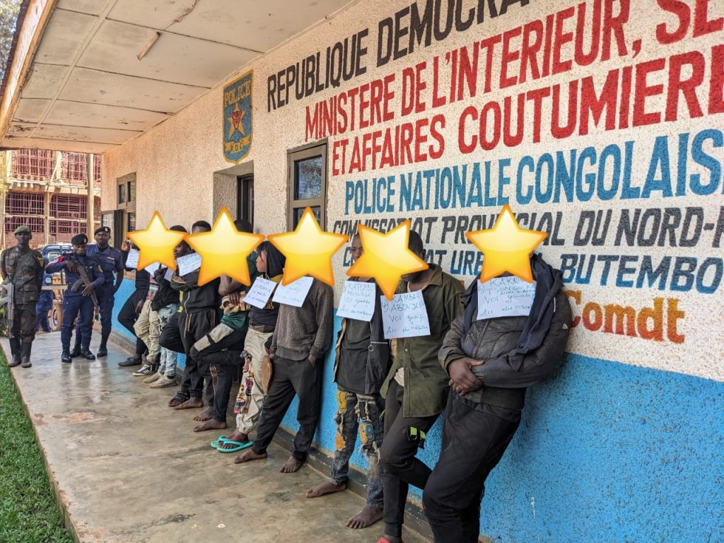 Quatorze présumés bandits ont été présentés à la presse en ville commerciale de Butembo