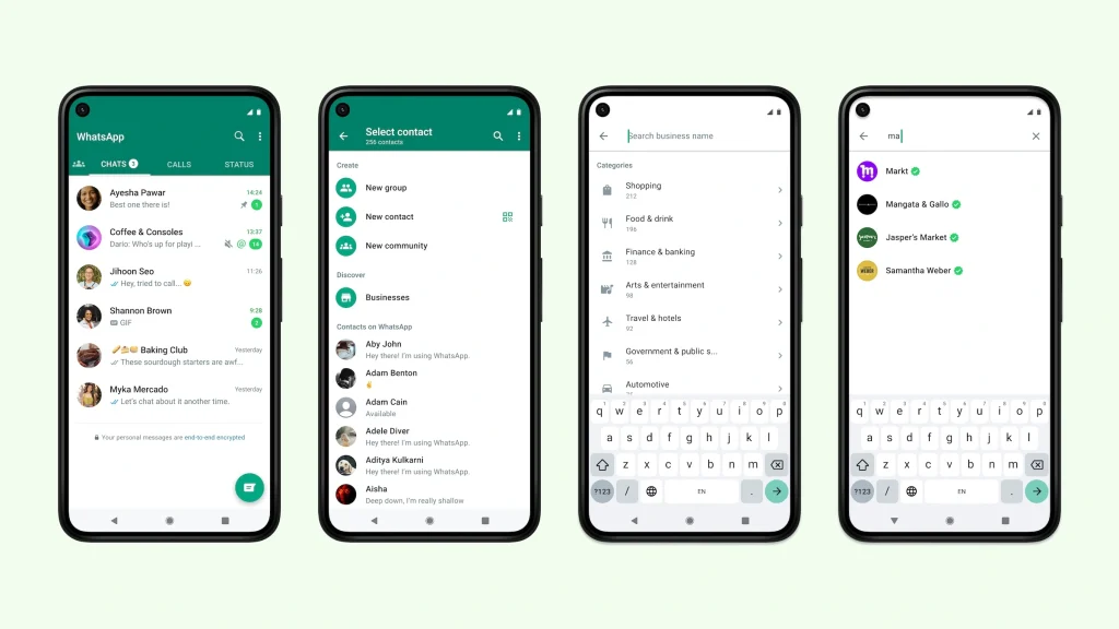 WhatsApp broadens in-app business directory and search features