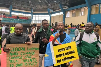 Quelques activistes congolais du climat au sommet africain sur le climat, le 5 Septembre 2023 à Nairobi