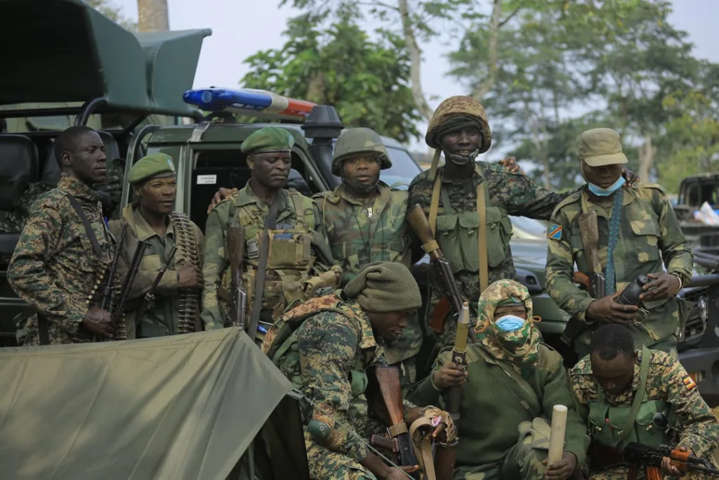 Photo d'illusration : Les militaires FARDC et les troupes UPDF de l'Ouganda dans la ville de Goma