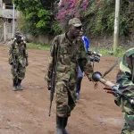 Des hommes du M23 dans la ville de Goma, en 2012
