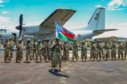 Un convoi des véhicules des soldats Sud Soudanais déployés dans le cadre de la force de l'EAC a quitté le territoire de Nyiragongo.