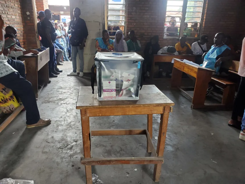 Photo d'illustration : Dans un bureau de vote a l'Institut Zanner dans la ville de Goma