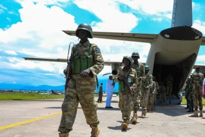 Un convoi des véhicules des soldats Sud Soudanais déployés dans le cadre de la force de l'EAC a quitté le territoire de Nyiragongo.