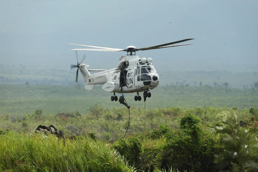 Un hélicoptère de la MONUSCO en RDC dans la province du Nord-Kivu [Photo d'illustration]