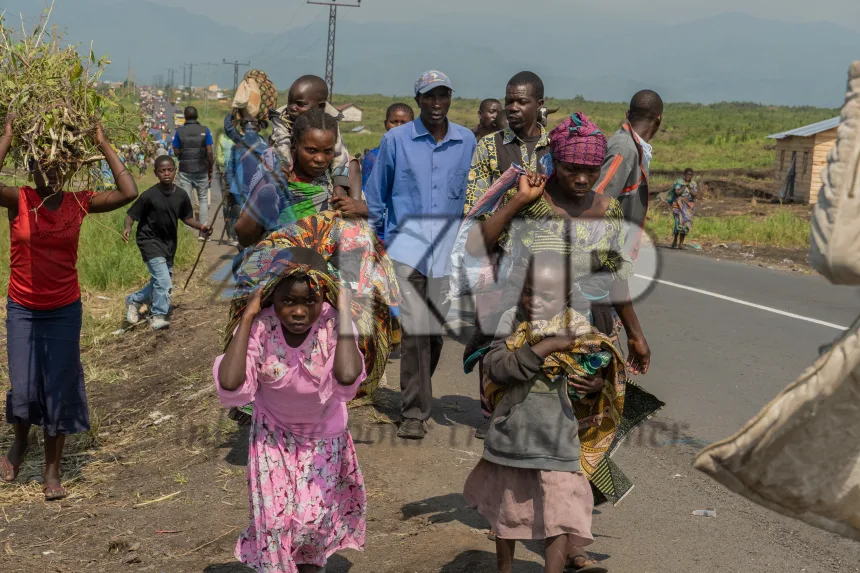 Déplacement massif de la population de Sake vers Goma
