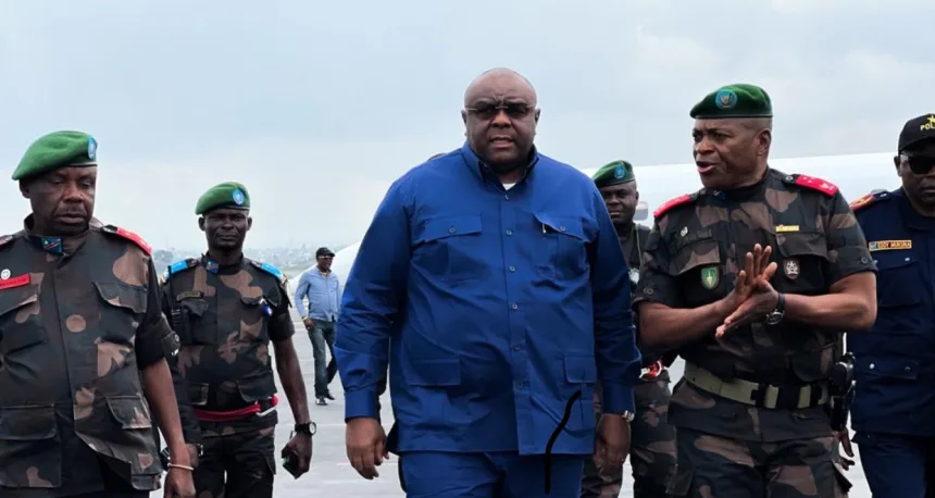 Le Ministre de la Défense, Jean-Pierre Bemba vient d'arriver pour une mission officielle