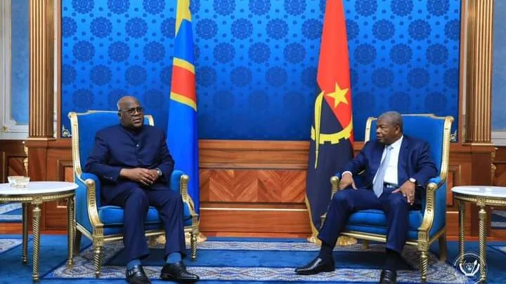 Le président Félix Tshisekedi et son homologue Joao Lourenco