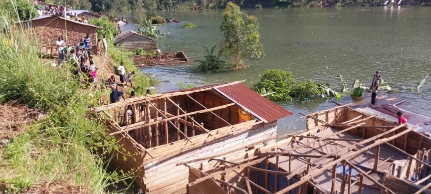 150 maisons inondées suite au débordement des eaux de la Rivière Ruzizi au quartier Panzi