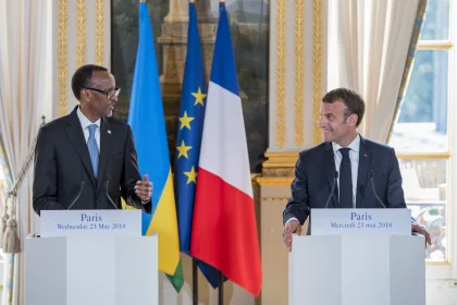 Le président Kagame a eu des entretiens bilatéraux avec son homologue français, le président Emmanuel Macron, qui l’a reçu au Palais de l’Élysée à Paris, en France. [Photo d'illustration ]