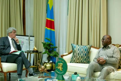 Le président Félix Tshisekedi échange avec les ambassadeurs de la Belgique, des USA et de la France