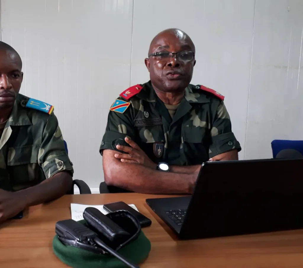 Le jour où le Général Ekenge présentait le capitaine comme porte-parole. Et ce, après une mission de l'État major général de l'armée à Beni.