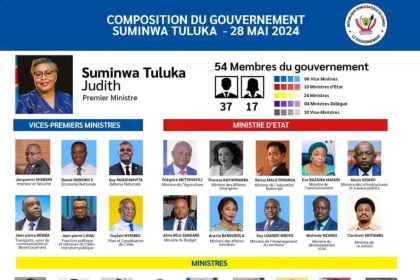 17 femmes nommées au sein du gouvernement Suminwa